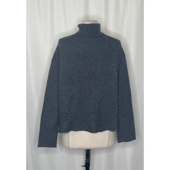 Inhabit NHBT Cashmere Rib Hem Turtleneck Sweater Charcoal Gray Size P X-Small - Picture 8 of 13